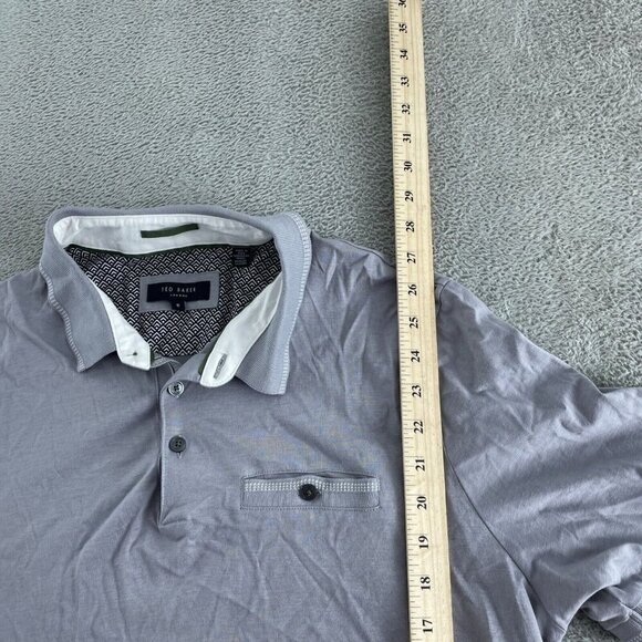 Ted Baker Mens Gray Polo Shirt Cotton/Modal Size 5 3883 - Picture 6 of 8